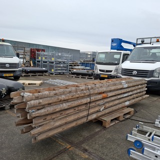 Ca. 11x Houten ladder, Layher , 1036.014., Licht bruin