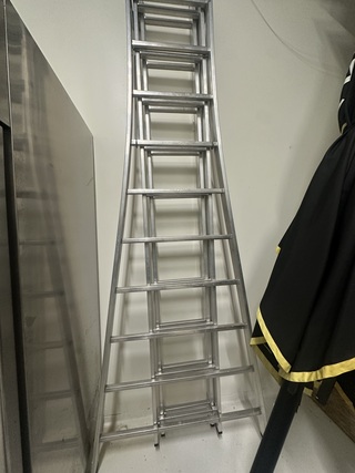 Opsteekladder 3×16 (uitgebogen), Grijs / Chroom