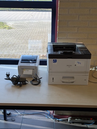 Stickerprinter met printer Toshiba, Ricoh
