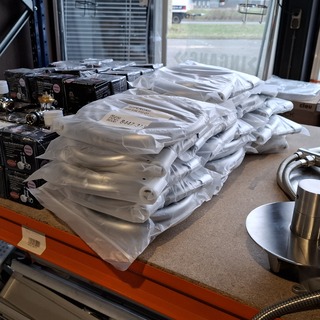 Ca. 19x Doucheslang, Supergrif, Mat rvs