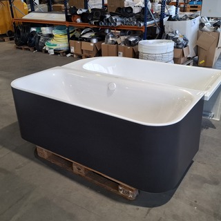 Ligbad -back to the wall, Duravit, Antraciet/wit