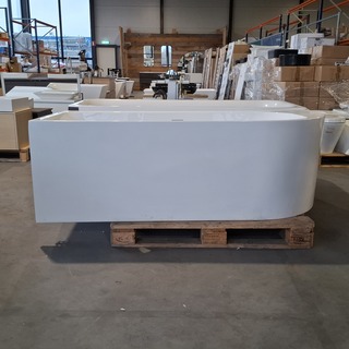 Ligbad -back to the wall, Best Design, MUNSTER-links, Glans wit