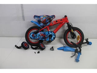 Ultimate SpiderMan Kinderfiets  Jongens  12 inch  Blauw/Rood  Twee han