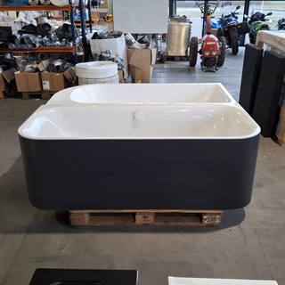 Ligbad -back to the wall, Duravit, Antraciet/wit