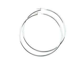 Glams Oorringen ronde buis  70 mm  Zilver