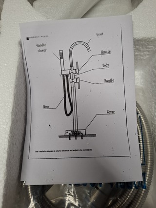 Vrijstaande badkraan met handdouche, CAB001I, RVS