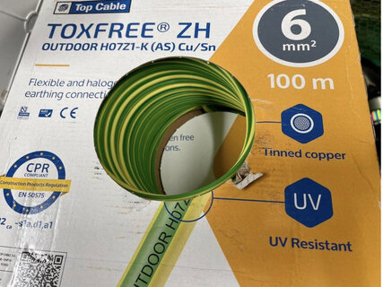 5x doos Aarde kabel, Top Cable, outdoor H07Z1-K – 6mm²