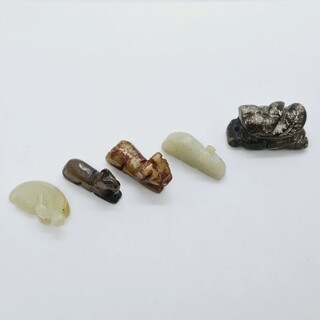 5x Antieke Chinese jade – ca. Qing-Dynasty