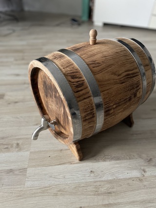 Eikenhouten vat van gespleten eikenhout, uitwendig gebrand – 15 liter,