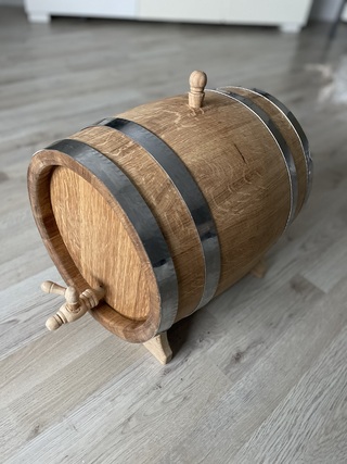 Eikenhouten vat van gespleten eikenhout – 15 liter, Bruin, 2025