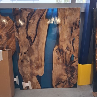 Epoxy tafel blauw 120x90cm, 2025