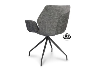 2x Roterende eetkamerstoel, Miami, grijs