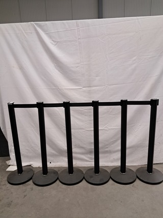 6x Crowd control / Afzetpaaltjes, Showgear, Showgear PRO 2M, Zwart