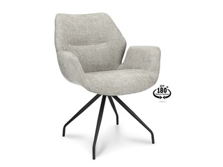 2x Roterende eetkamerstoel, Miami, taupe