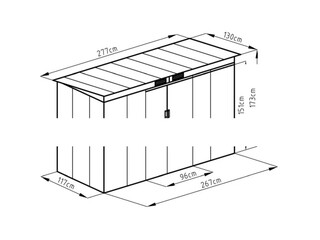Metalen opberg schuur, John, Antraciet