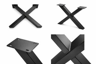 Set 3D X tafelpoten, Set van 2, zwart