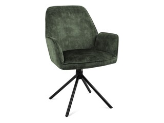 2x Roterende eetkamerstoel, Velvet, moss