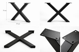 Set X tafelpoten, Set van 2, zwart