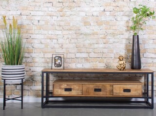 TV meubel mangohout/stealframe