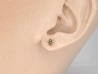 Rosegouden solitair oorbellen met cognac diamanten