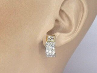 Hand gemaakte oorsieraden van 18 caratsgoud vol gezet met hoge kwalite