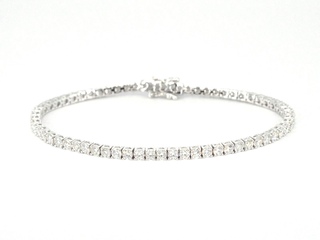Witgouden tennisarmband met 5.00 carat natuurlijke briljant geslepen d
