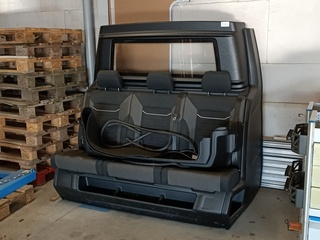 Dubbele cabine bank met tussenschot, Breedte Ca. 165 Cm