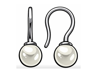 Glams Oorhangers franse haak parel  7.5 Zilver