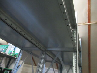 Metalen Legbordstelling Dexion, breedvakstelling, chroom