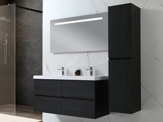 Badkamermeubel Vonato, Calmwood 120, donker/zwart hout decor