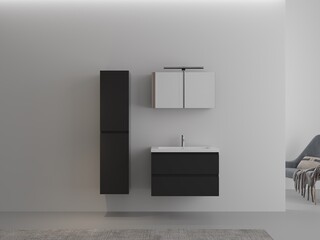 Badkamermeubel Vonato, Classic 5, hoogglans zwart