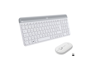 Logitech MK470 Slim Combo Draadloos toetsenbord en muis Wit Qwerty