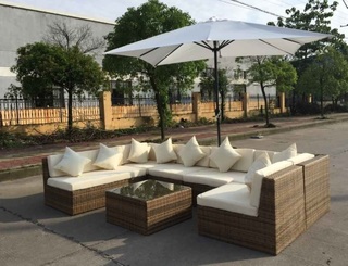 Loungeset Vonato, Corisa, bruin wicker