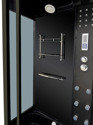 Stoomcabine Vonato, RectaTherm Steamline, zwarte cabine, wit bad