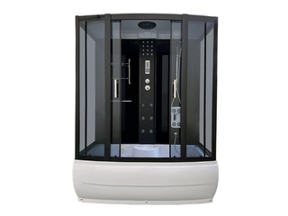 Stoomcabine Vonato, RectaTherm Steamline, zwarte cabine, wit bad