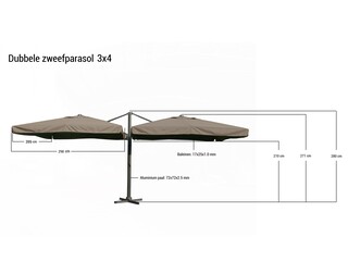 Parasol Paralux, Elvora, wit