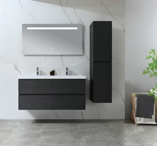 Badkamermeubel Vonato, Calmwood 120, donker/zwart hout decor