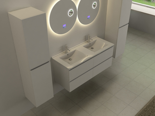 Spiegel Vonato, Zylano, led verlichting in 3 kleuren; geel, blauw en w