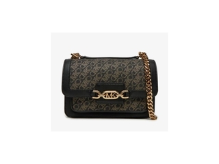 Michael Kors Kleine Schoudertas Dames Logo Print Heather Zwart