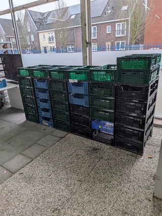 Schappenstelling met vouwkratten