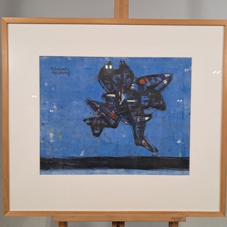 Afbeelding in lijst, H. Leyendeckers, Zwart figuur met zwarte band, 19