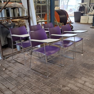 6x Vergaderstoel met schrijftableau, Casala, Curvy