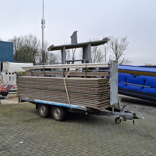 Tandemas plateauwagen, Hapert, AL2000 05, 2001, inclusief marktkramen