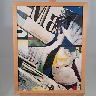 Collage in lijst, J.F. Bodewes, Hommage aan Kurt Schwitters