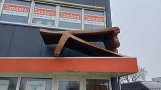 Walnut wood L shape table in epoxy, Wood, 2026