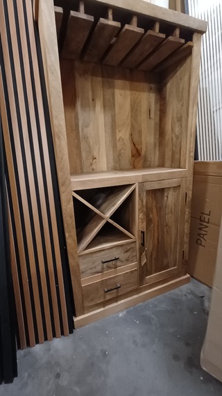 Mangohout Bar Kast 90x40x170, Mango, 2026
