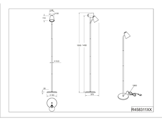 Reality Pongo Vloerlamp  Beige incl. 1x SMD 45W LED-printplaat