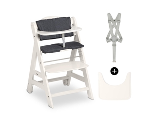 Hauck Beta+ houten Meegroeistoel ergonomisch vanaf 6 maanden Wit