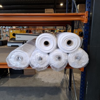 6x Rol Fijne katoenen molton/flanel, Wit