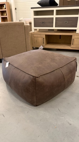 Poef, bruin, 80×80 cm